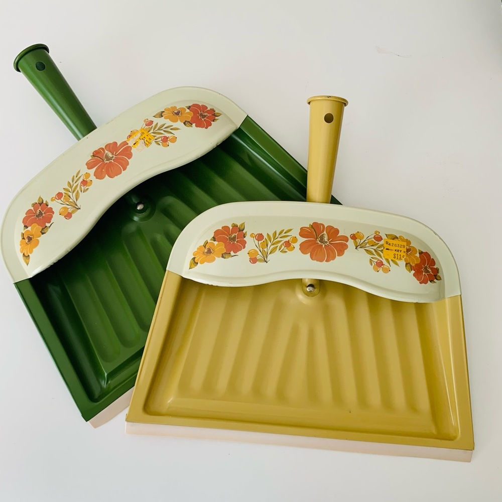 Two Vintage J.V. Reed dustpans